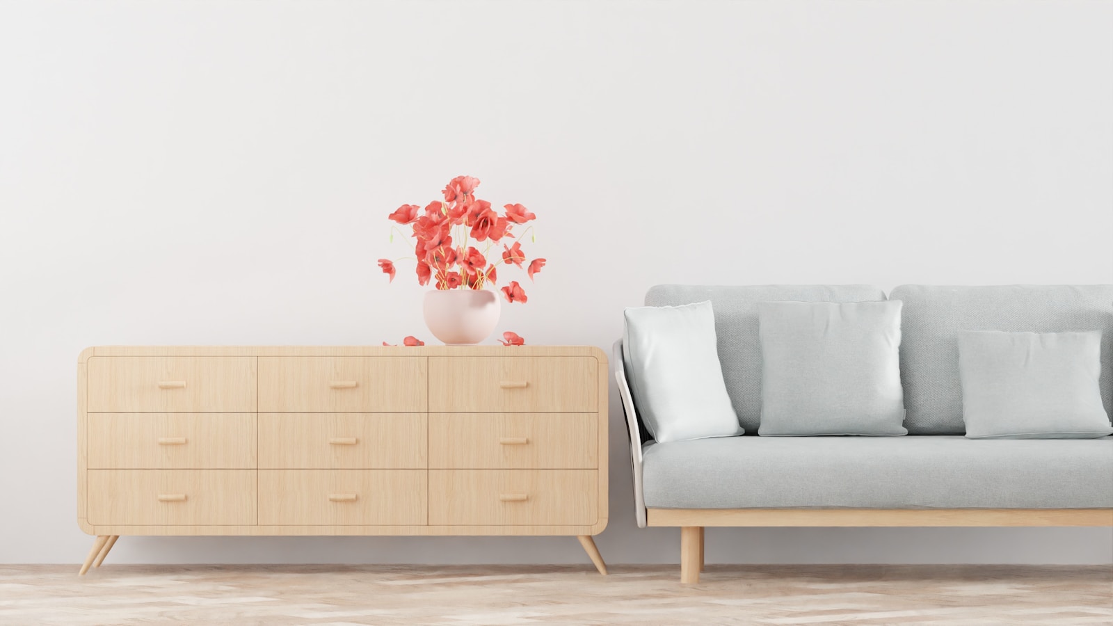 Блог 4 a living room with a couch and a dresser